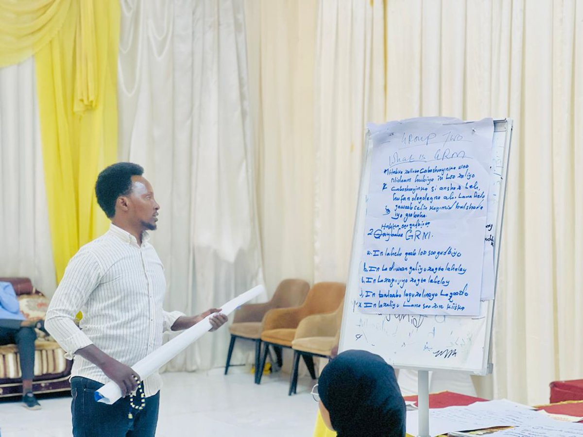 NoFYLSOM's tweet photo. 📍 Dhusamareeb  

@NoFYLSOM delivered a GBV awareness training for project employees &amp; SEHD-supported teachers &amp; personnel, strengthening awareness of code of conduct, GRM, risk mitigation plan, accountability, and safe, respectful engagement with survivors. Thanks to @DRCSomalia https://t.co/q7ztyUvL7O