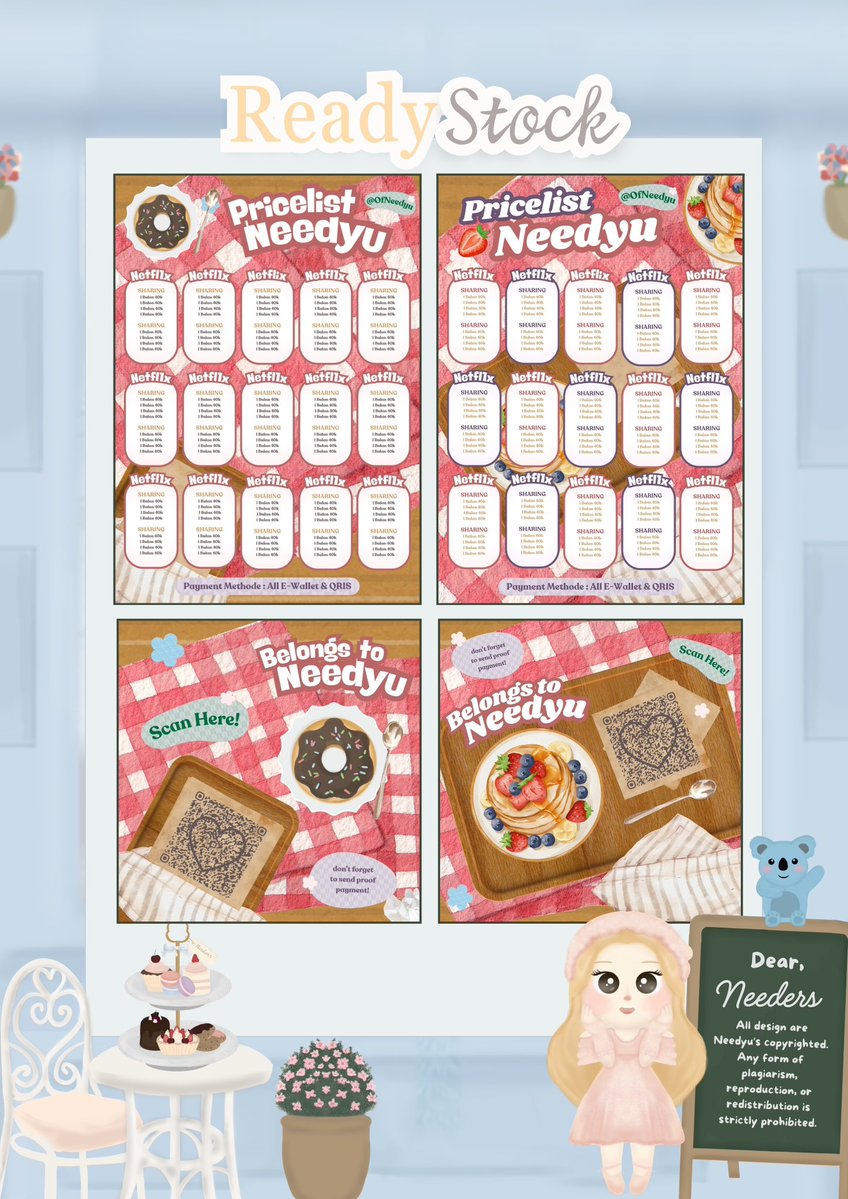 ౨ৎ˚𓈒 all interaction will be appreciated!

💭 𓈃 ꒰ ♡ ꒱ Edisi merayakan birthday my Rosie Posie aku mau bagi-bagi free 2 tamplate bundling pricelist and QR Deco ini. 

Cukup follow + rt tweet ini, rep mau tamplate yang mana, check ALT! Aku undi besok malam

 ꒰ #zonauang ꒱