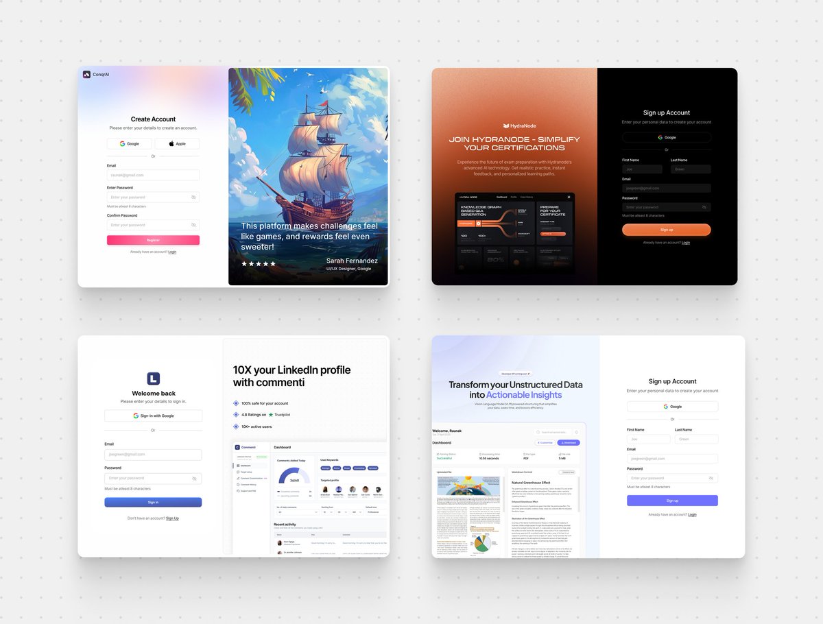 Cool Login pages for Cool products 🔥