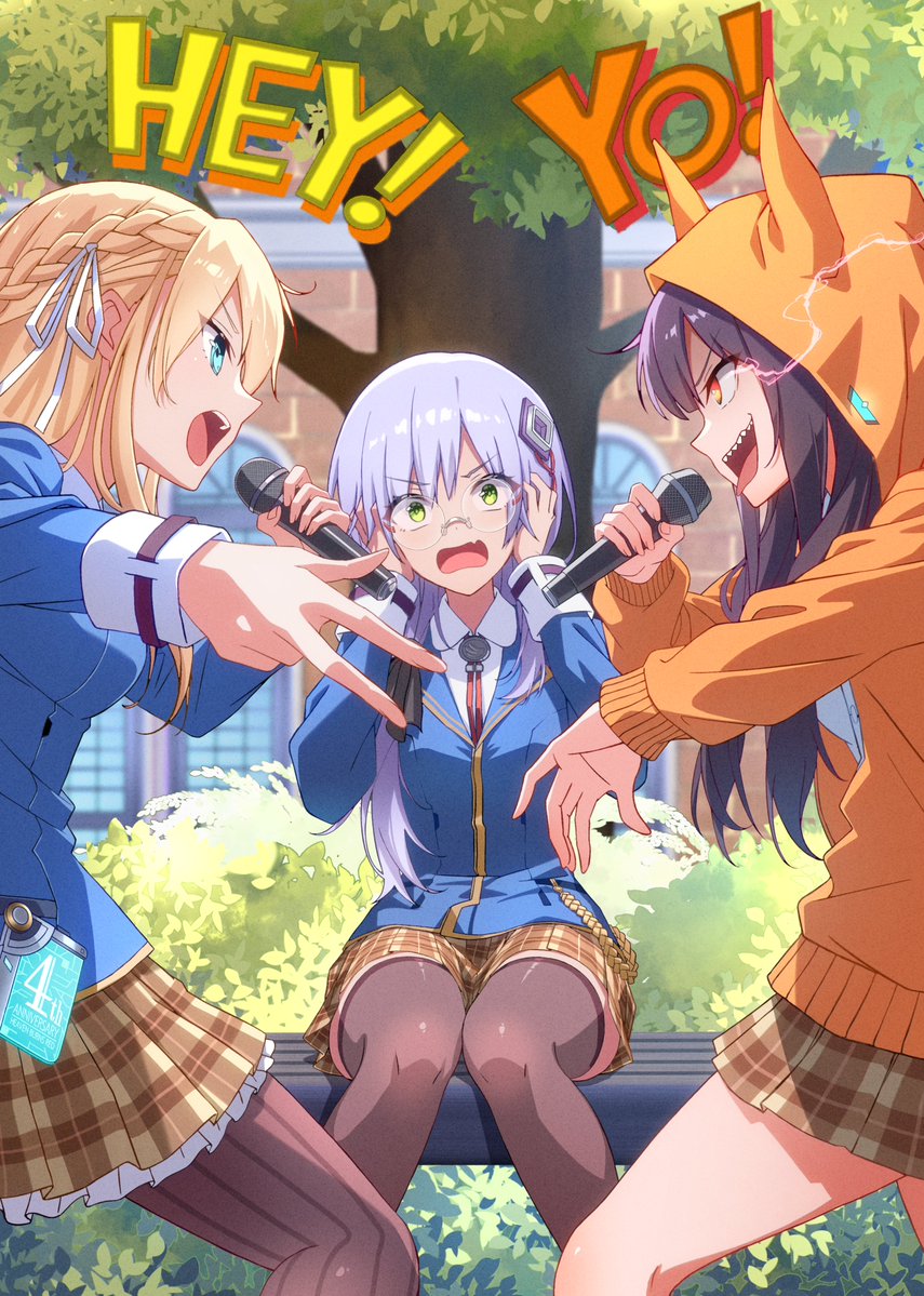 ✨🎤Welcome to IZUMI on the bench!!!🎤✨

4周年おめでとうございます！！😆🎉
またイカした（れた）ラップバトルが見られますように…！
今年もたくさん楽しませていただきます！！
#ヘブバン4周年イラストコンテスト  #ヘブバン