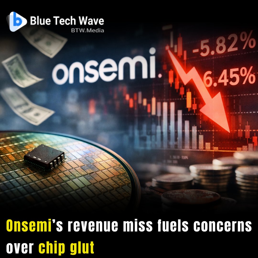 Onsemi misses revenue as inventory builds weigh on chipmaker, hinting at cooling semiconductor demand.
Learn more: btw.media/all/news/onsem…
#Chipmaker #inventoryglut #onsemi #revenuemiss #semiconductorindustry