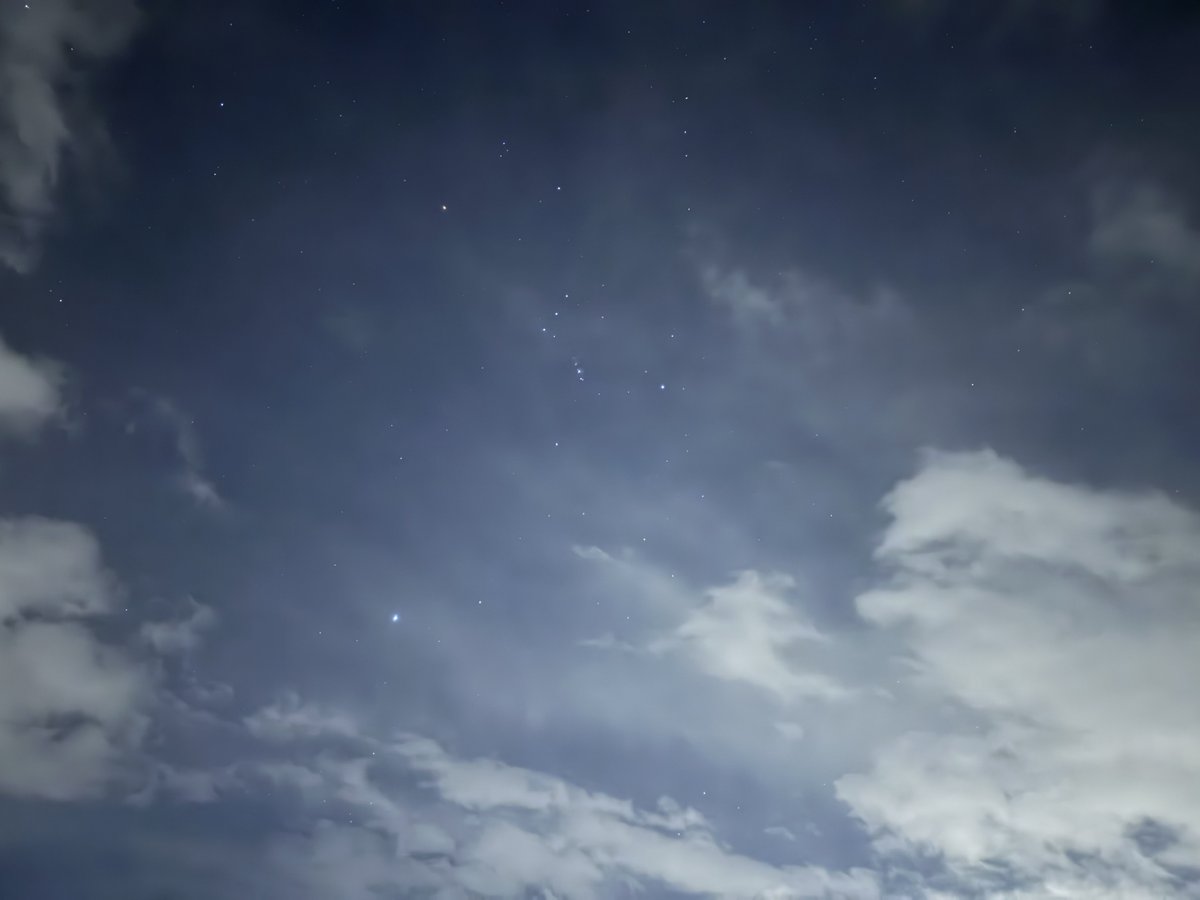 今期の私の出猟終了。
雌鹿外して終了。
他に
雌鹿二頭目撃するも稜線上で撃てず
カモシカ二頭
キツネ1匹
さて、ベースに帰って犬舎の掃除！
ふと見上げたらオリオン座
オリオンも狩人やったな。