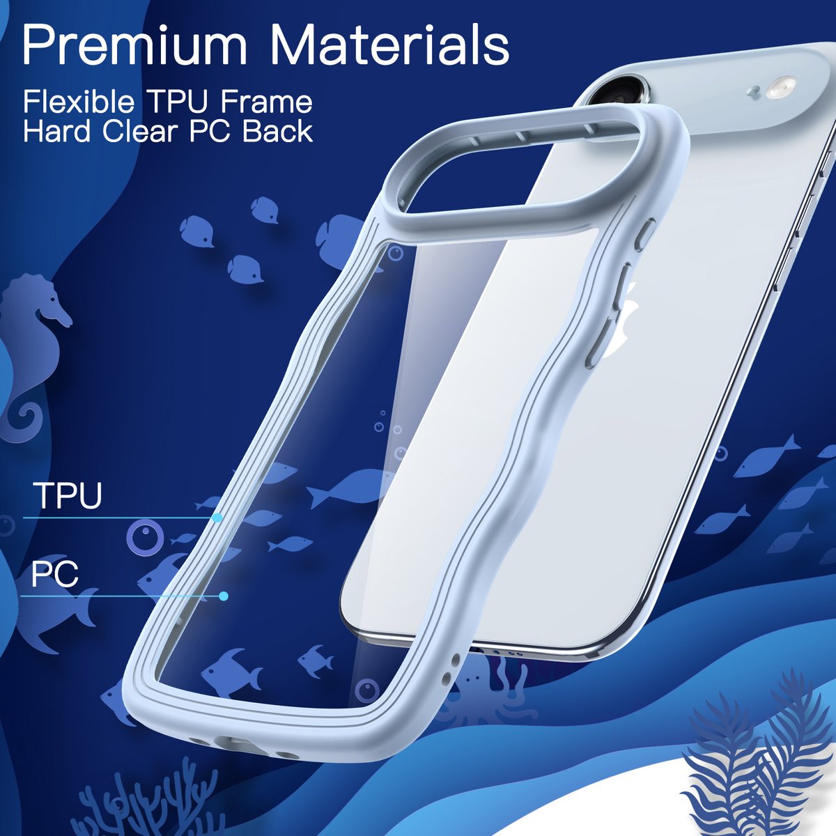 JETech_US's tweet image. 🌊 Adorable Wavy Case for iPhone Air (6.5")!
Unique wave frame + clear back + shockproof protection. Cute, grippy, and blue!
Shop the playful vibe: amzn.to/4ao6VMD
#iPhoneAir #WaveFrameCase #CuteTech