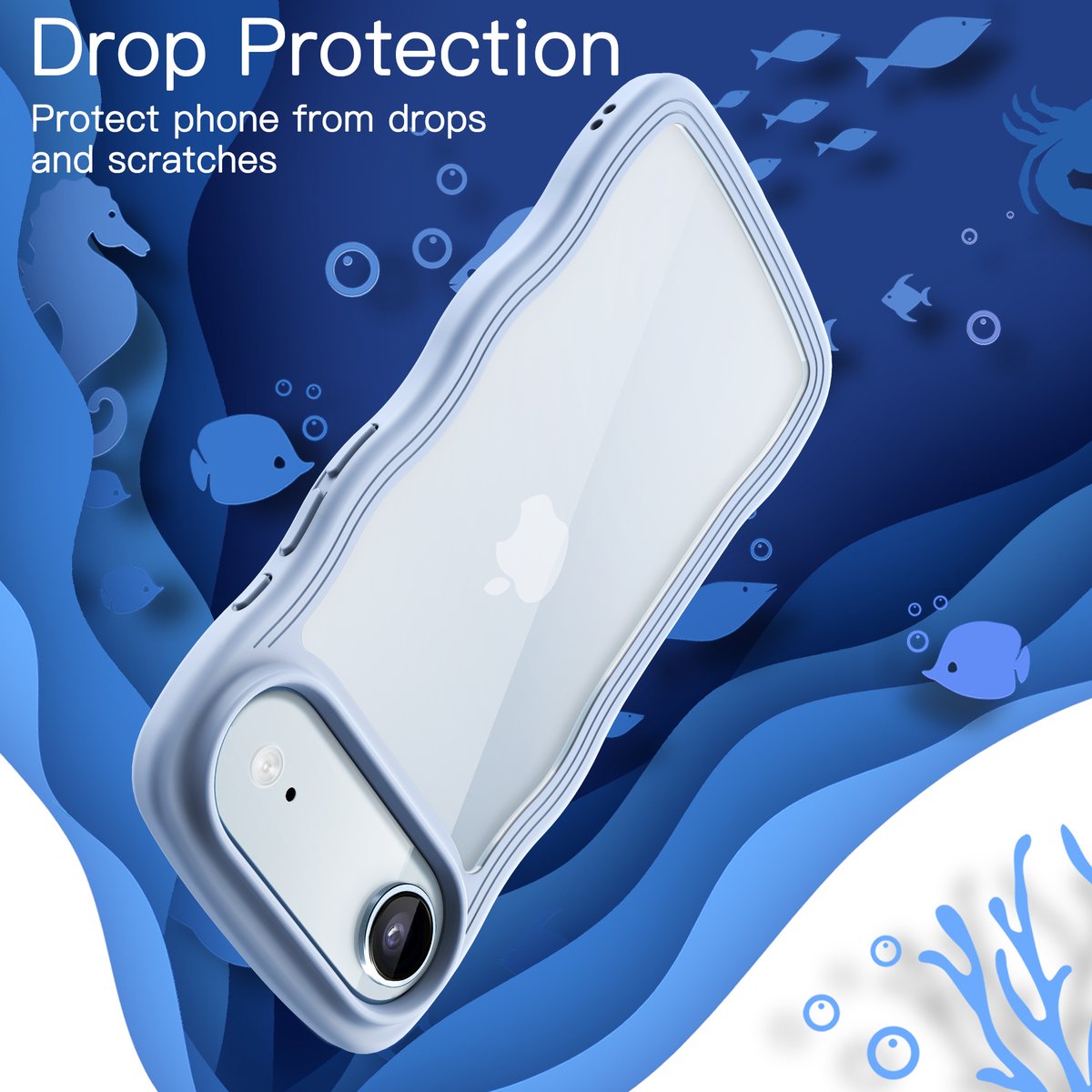 JETech_US's tweet image. 🌊 Adorable Wavy Case for iPhone Air (6.5")!
Unique wave frame + clear back + shockproof protection. Cute, grippy, and blue!
Shop the playful vibe: amzn.to/4ao6VMD
#iPhoneAir #WaveFrameCase #CuteTech