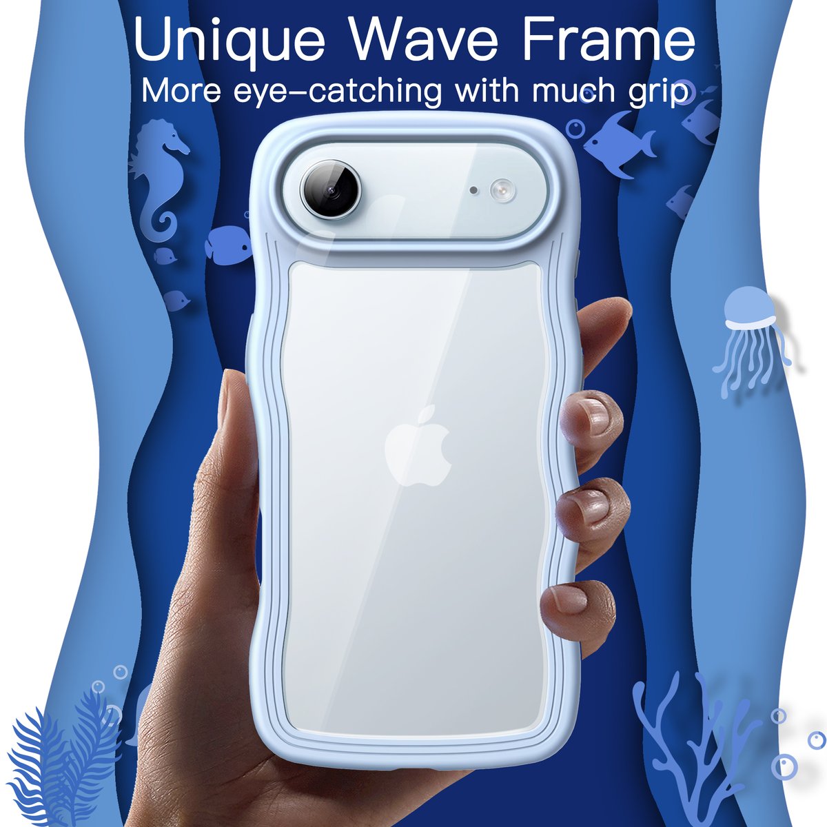 JETech_US's tweet image. 🌊 Adorable Wavy Case for iPhone Air (6.5")!
Unique wave frame + clear back + shockproof protection. Cute, grippy, and blue!
Shop the playful vibe: amzn.to/4ao6VMD
#iPhoneAir #WaveFrameCase #CuteTech