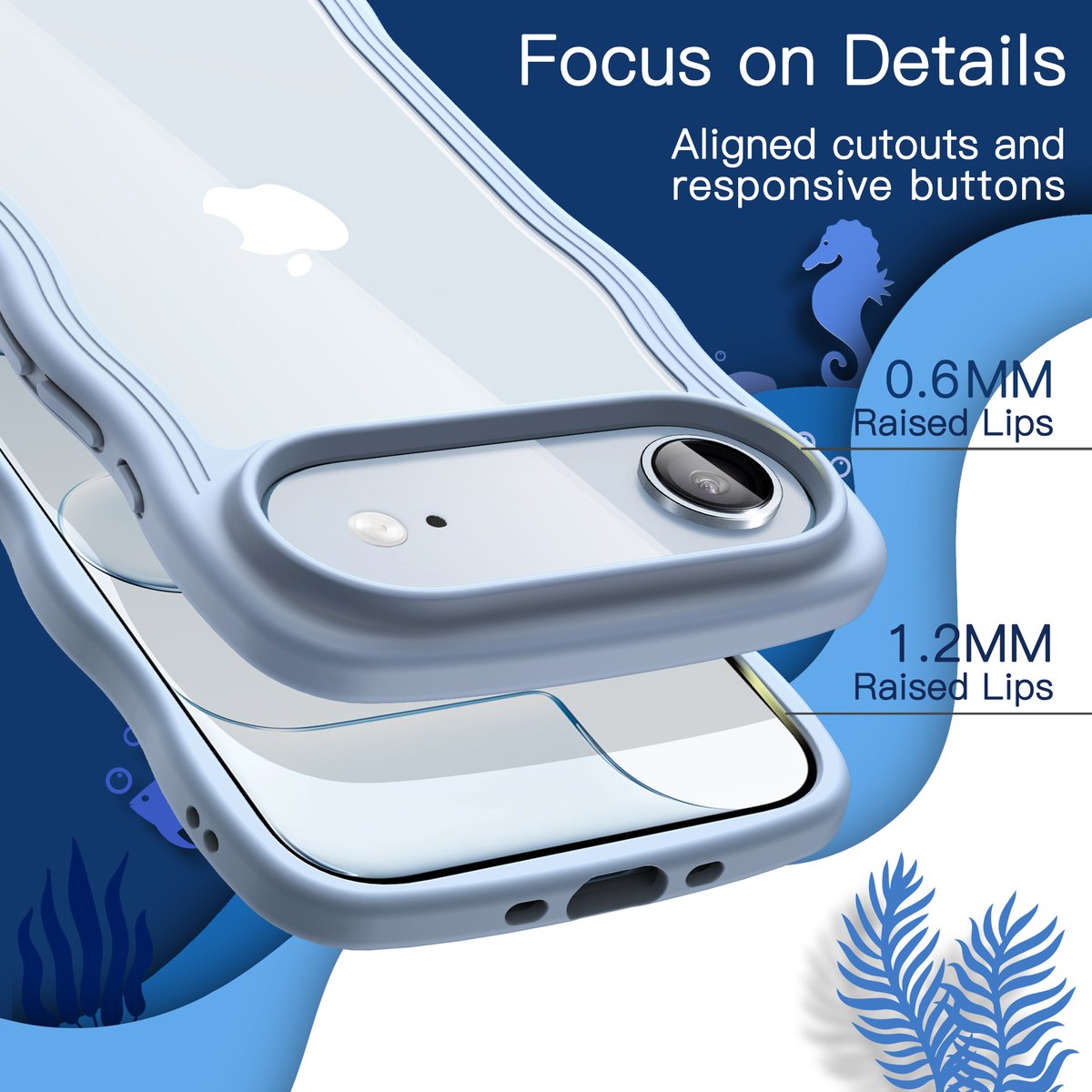 JETech_US's tweet image. 🌊 Adorable Wavy Case for iPhone Air (6.5")!
Unique wave frame + clear back + shockproof protection. Cute, grippy, and blue!
Shop the playful vibe: amzn.to/4ao6VMD
#iPhoneAir #WaveFrameCase #CuteTech
