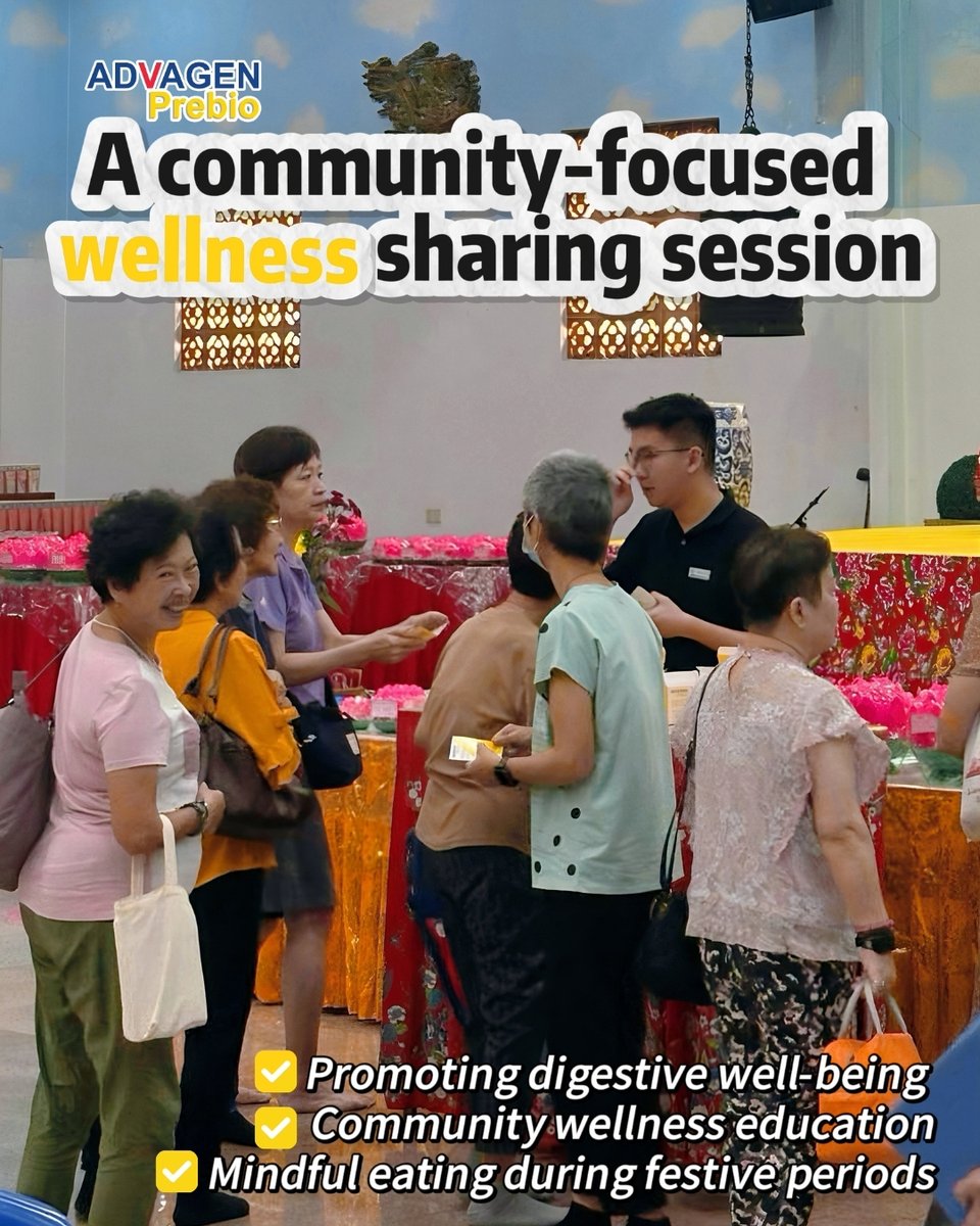 advagenltd's tweet photo. A fulfilling morning of community wellness sharing.🌿✨

We connected with participants to discuss mindful eating habits and practical tips to support digestive comfort, especially during festive seasons. 🧧🍽️
#GutHealth #Digestion #Wellbeing #Prebiotics #Supplements https://t.co/IJE77KB0Fx