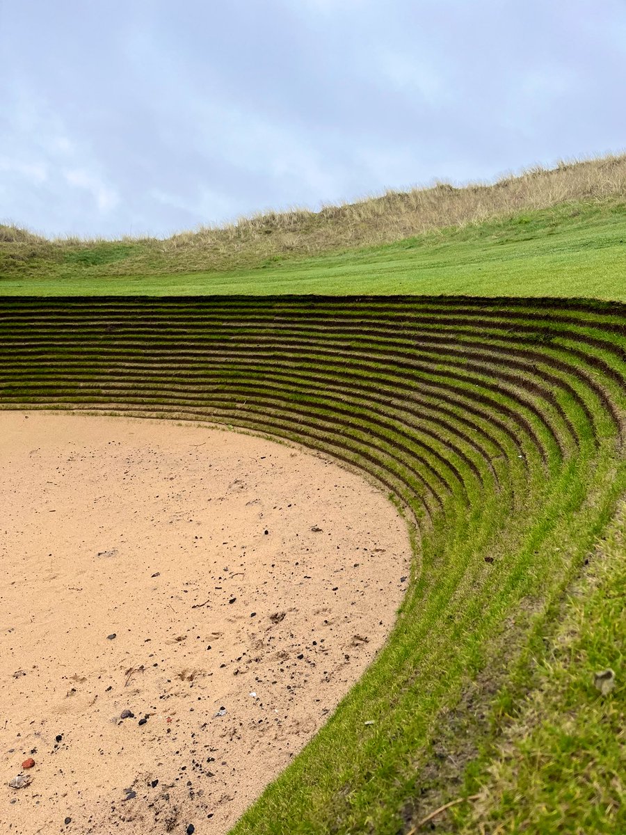HowDidiDo's tweet photo. A lesson in how to re-do a revetted bunker over winter by @Hillside_GC 🤤

Bonus point if you can guess the hole. 

(The bunker was GUR hence the lack of raking) https://t.co/lhgVF2P2HW