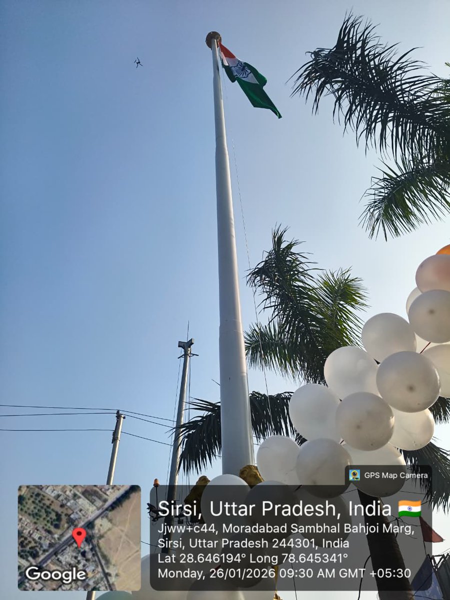 npsirsi's tweet photo. 26 Jan 2026 | Nagar Panchayat Sirsi:
श्री कौसर अब्बास, अध्यक्ष, और श्री मणिभूषण तिवारी, अधिशासी अधिकारी सहित सभी सभासदगण की उपस्थिति में 75 फीट ऊँचा तिरंगा गर्व से फहराया गया। राष्ट्रीय एकता और देशभक्ति की भावना को मजबूत किया।
#26January2026 #NagarPanchayatSirsi #Deshbhakti https://t.co/cUAsHE60E2