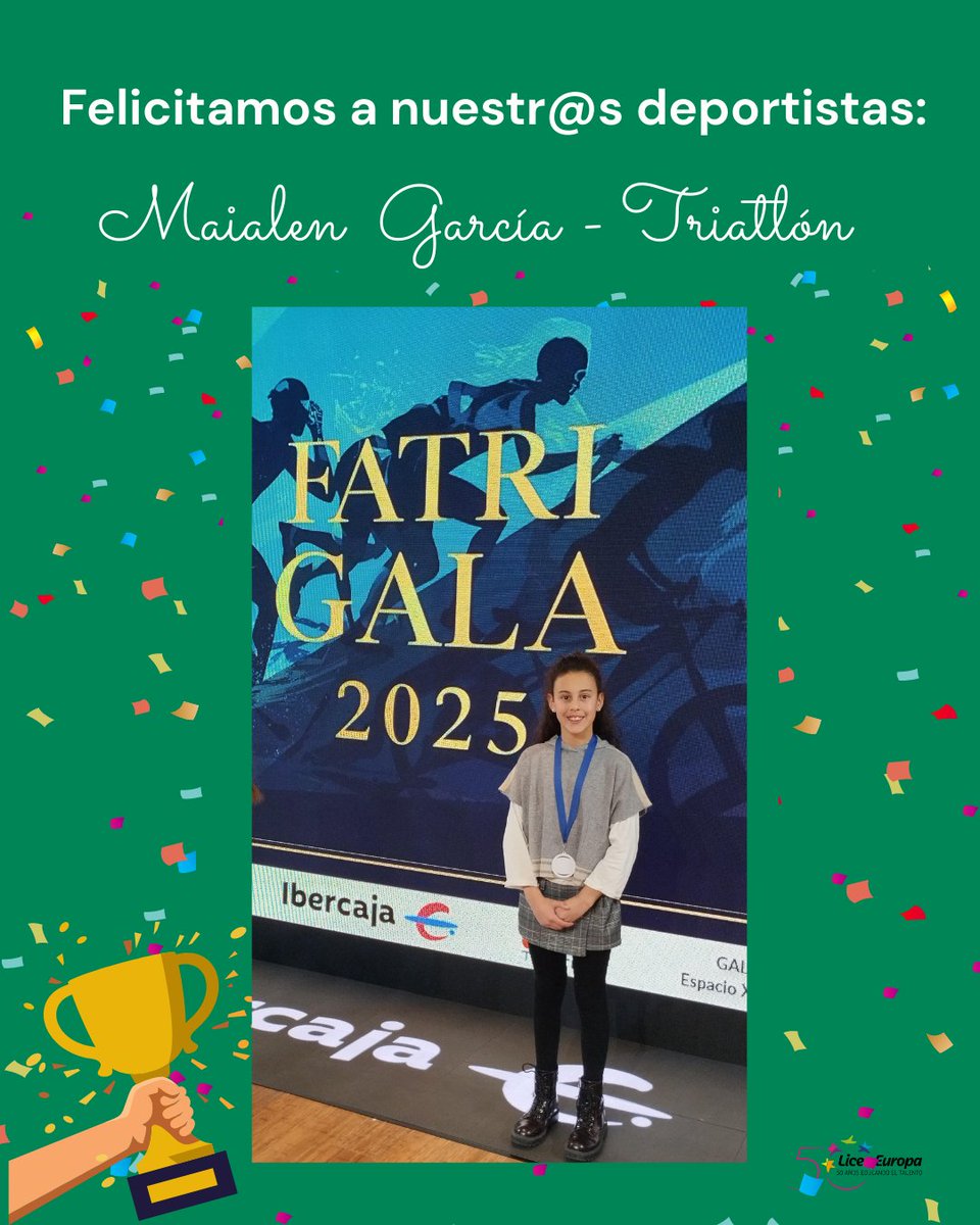 Hoy queremos felicitar a dos de nuestros alumnos, que el pasado fin de semana obtuvieron excelentes resultados en sus respectivos deportes.

César Graus en natación y Maialen García en triatlón.

¡Felicidades a ambos!
