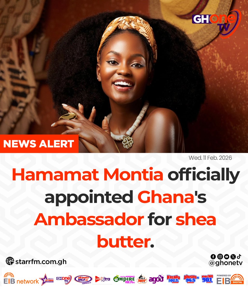 Hamamat Montia officially appointed Ghana's Ambassador for shea butter... 

#GHOneNews #EIBNetwork 
#GHOneTV #NewsAlert