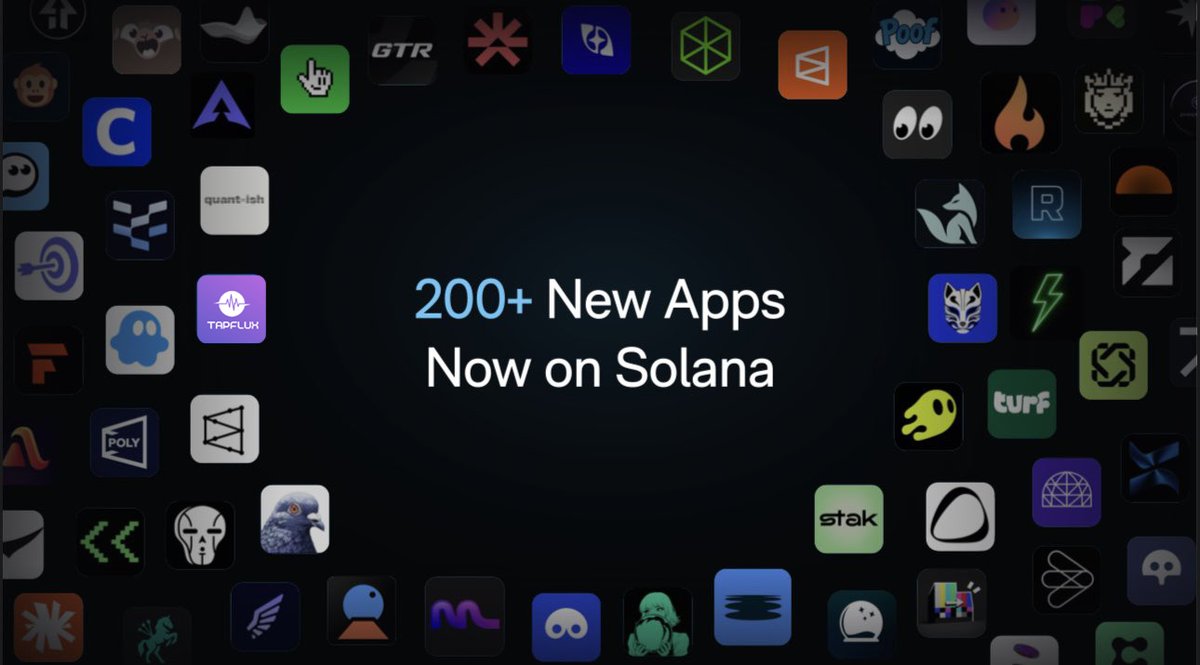 And 200+ new apps now touching @Solana for the very first time 👀