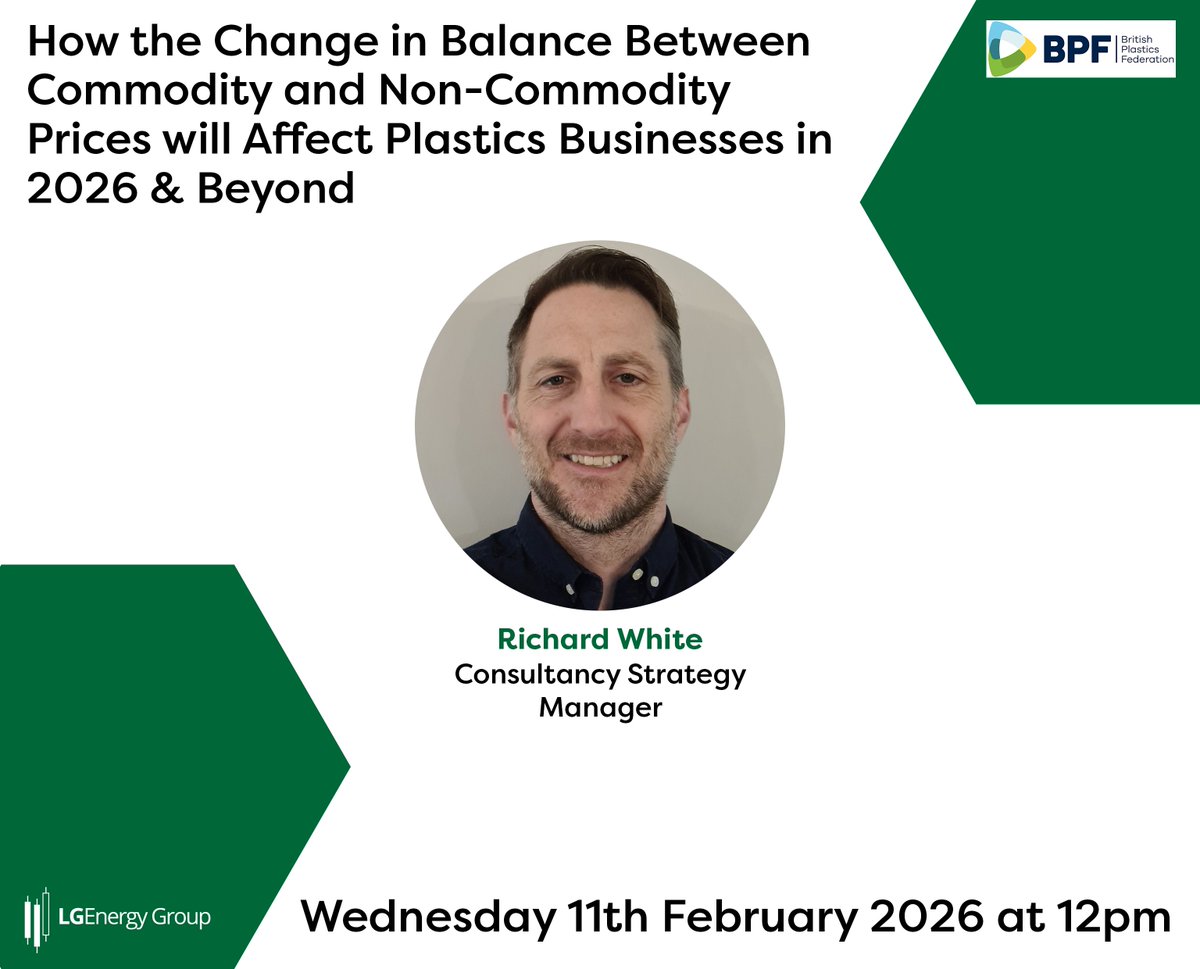 Today, LGE's Richard White, is delivering a webinar to British Plastics Federation members on the change in balance between commodity costs &amp; non-commodity costs in the energy invoices of plastic businesses.

If you are a BPF member register now!