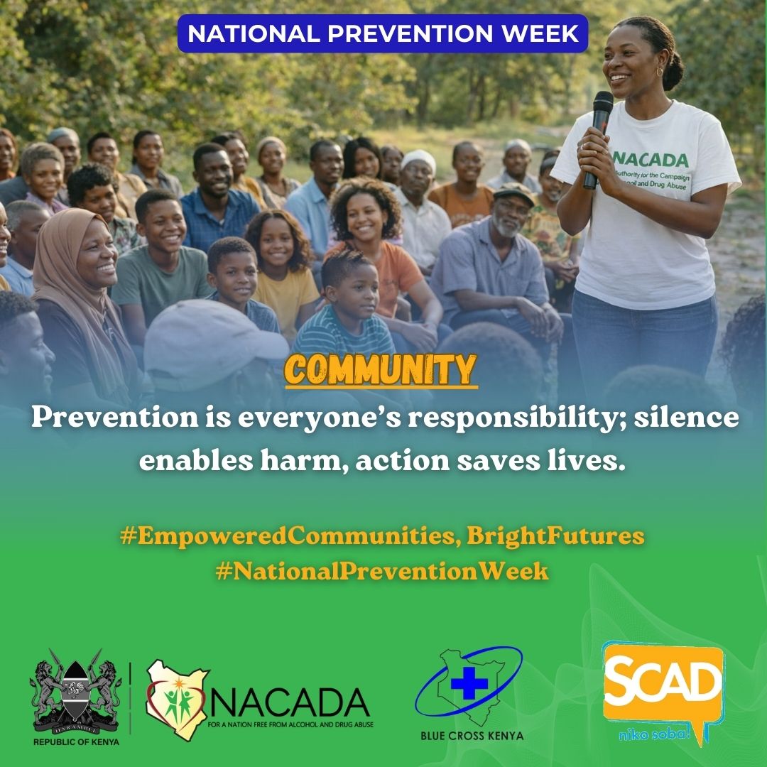 Community norms shapes behaviour what we tolerate today brcomes tomorrow's culture 
#NationalPreventionWeek
#EmpoweringCommunities
#brighterfuture
<a href="/scadkenya/">SCAD KENYA</a> <a href="/NACADAKenya/">NACADA Kenya</a> <a href="/bluecrosskenya/">Blue Cross Kenya</a>