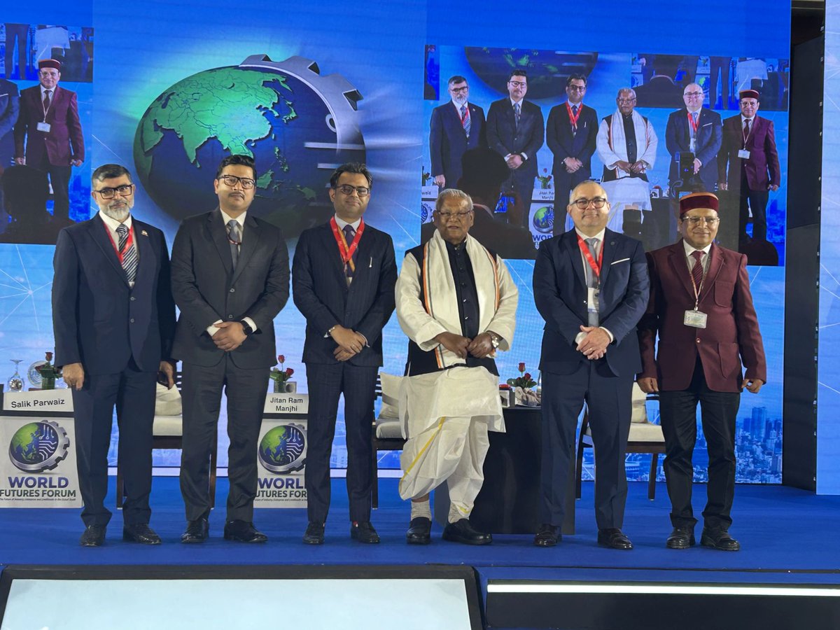 SMEForumIndia's tweet photo. UPDATES | WORLD FUTURES FORUM 2026 | New Delhi

The World Futures Forum 2026 commenced with a distinguished Plenary Session, setting the tone for two days of global dialogue on “The Future of Industry, Enterprise and Livelihoods in the Global South.”
The session brought together eminent global and national leaders:

-Shri Jitan Ram Manjhi, Hon’ble Minister of MSME, Government of India

-Mr. Vinod Kumar (@VKwuthoo), President, India SME Forum

-Mr. Alejandro Rojas, Chief of Division – MSME Competitiveness & Job Creation, @UNIDO 

-Mr. Jason Slater, Chief of AI, Innovation & Digital Officer, @UNIDO 

-Mr. Salik Parwaiz, Director, Cluster Development and Export Promotion, Ministry of MSME (@minmsme)

-Mr. Vinamra Mishra, Joint Secretary, Ministry of Micro Small and Medium Enterprises @minmsme 

The deliberations emphasized:
• Strengthening MSME competitiveness through global cooperation
• Leveraging AI and digital transformation for inclusive growth
• Advancing cluster-based industrial development strategies
• Building resilient livelihood ecosystems across the Global South

The Plenary reaffirmed India’s leadership role in shaping the future of MSMEs through innovation, policy alignment, and multilateral collaboration.

#WorldFuturesForum #WFF2026 #MSME #UNIDO #DigitalTransformation #GlobalSouth #AIforIndustry