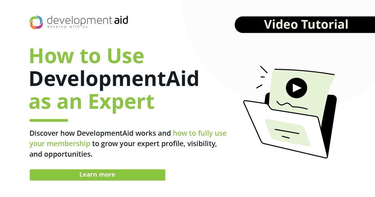 devaidnews's tweet image. We have prepared a short step-by-step video guide to ensure that experts know how to use all features and tools on the platform.
developmentaid.org/link/wlh8r

#DevelopmentAid #VideoGuide #Experts #UserSupport #ProfessionalDevelopment #InternationalDevelopment