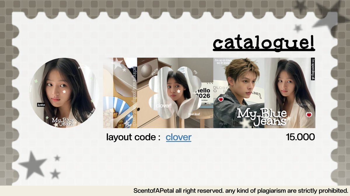 help repost please? thankchu! ⭐

hellu, >__♥︎ jiya sedang optip / open titip catalogue layout valentine dengan special price ૮⁔•⤙•⁔ა🥄 ayo jajan! akan jiya tutup apabila sudah merasa cukup ya :3 🤍

tags. #zonauang #zonaba