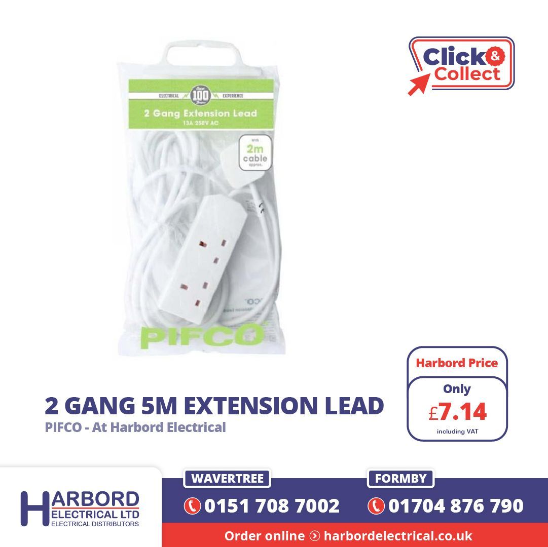 HarbordLtd's tweet image. 2 GANG 5M EXTENSION LEAD, PIFCO PIF2035

Solid everyday extension lead, 2-gang with a useful 5m reach for workshops, site setups and quick temporary power.

harbordelectrical.co.uk/product/2-gang…

#Electrical #SiteSetup #ExtensionLead #Workshop #Wholesale #CostEffective #TradePrices