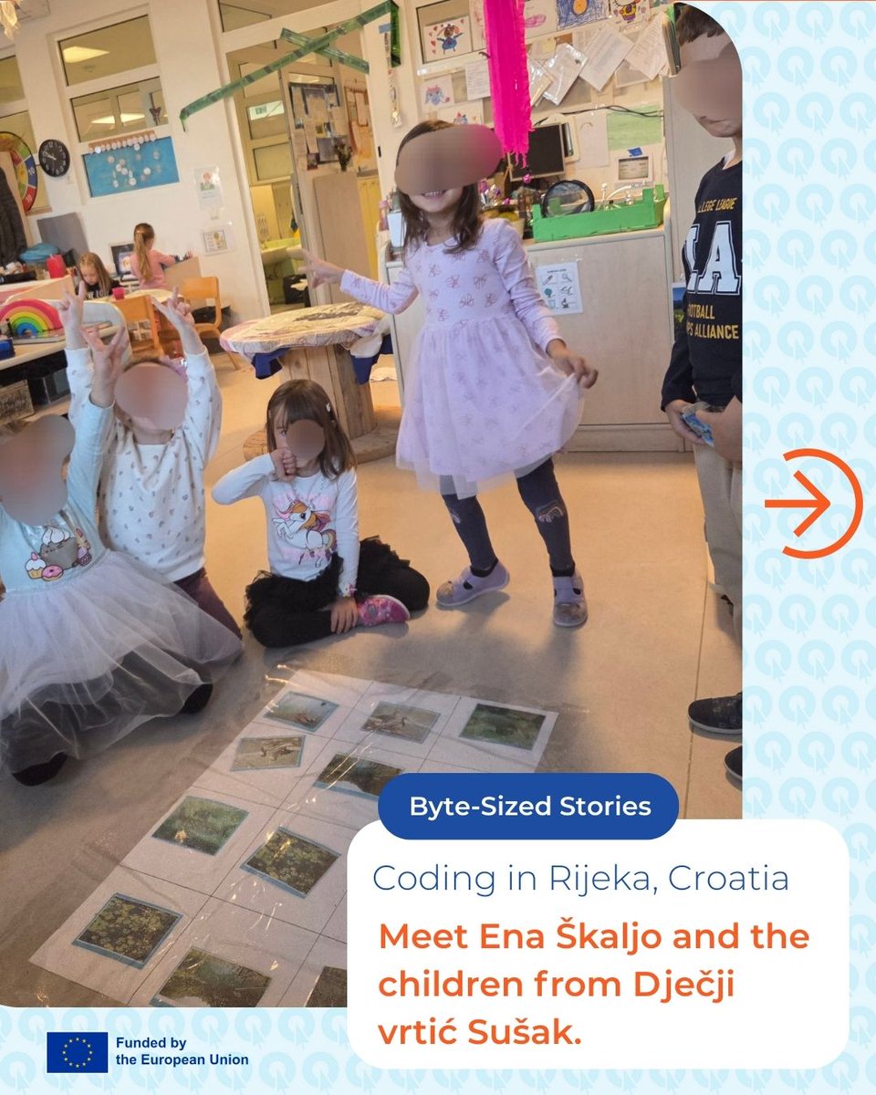 CodeWeekEU's tweet photo. Meet the "Bubbles" from Rijeka, Croatia! 

Teacher Ena Škaljo is using a parent-donated Botley robot to teach coding &amp; maths to 3-6 year olds at Dječji vrtić Sušak

#EUCodeWeek #STEAM #EarlyChildhoodEducation #CroatiaEd #CodingInSchools #DigitalLiteracy https://t.co/6EVWxXMwOJ