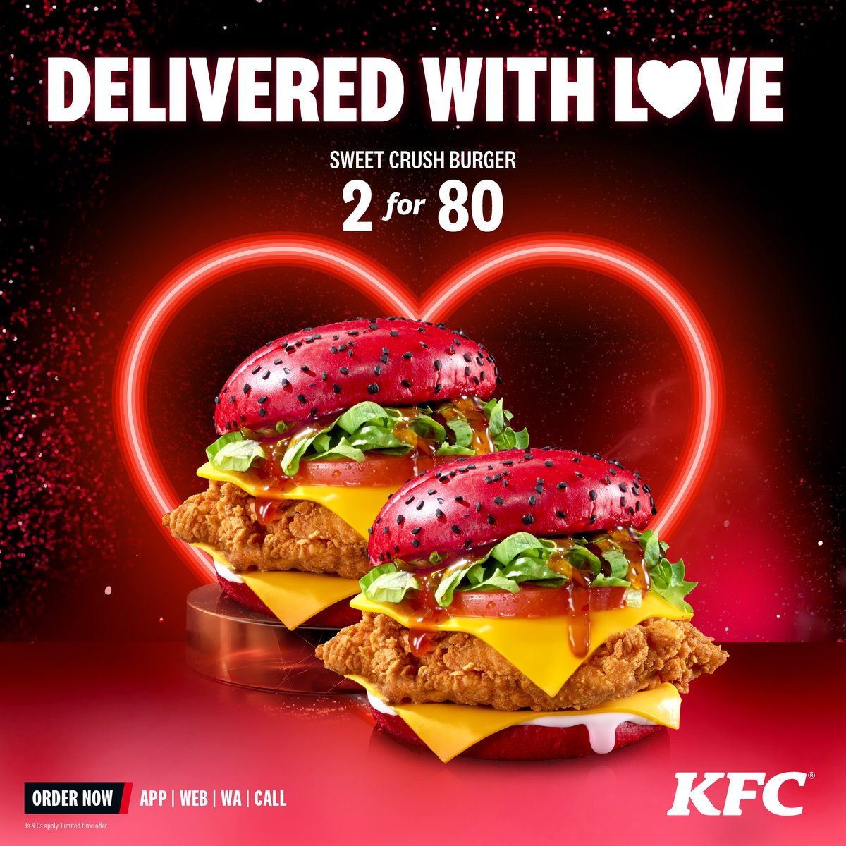 Set your Love on Fire with these Valentine online exclusives! Order these delicious deals for two only on the KFC Lesotho app or on kfclesotho.com!