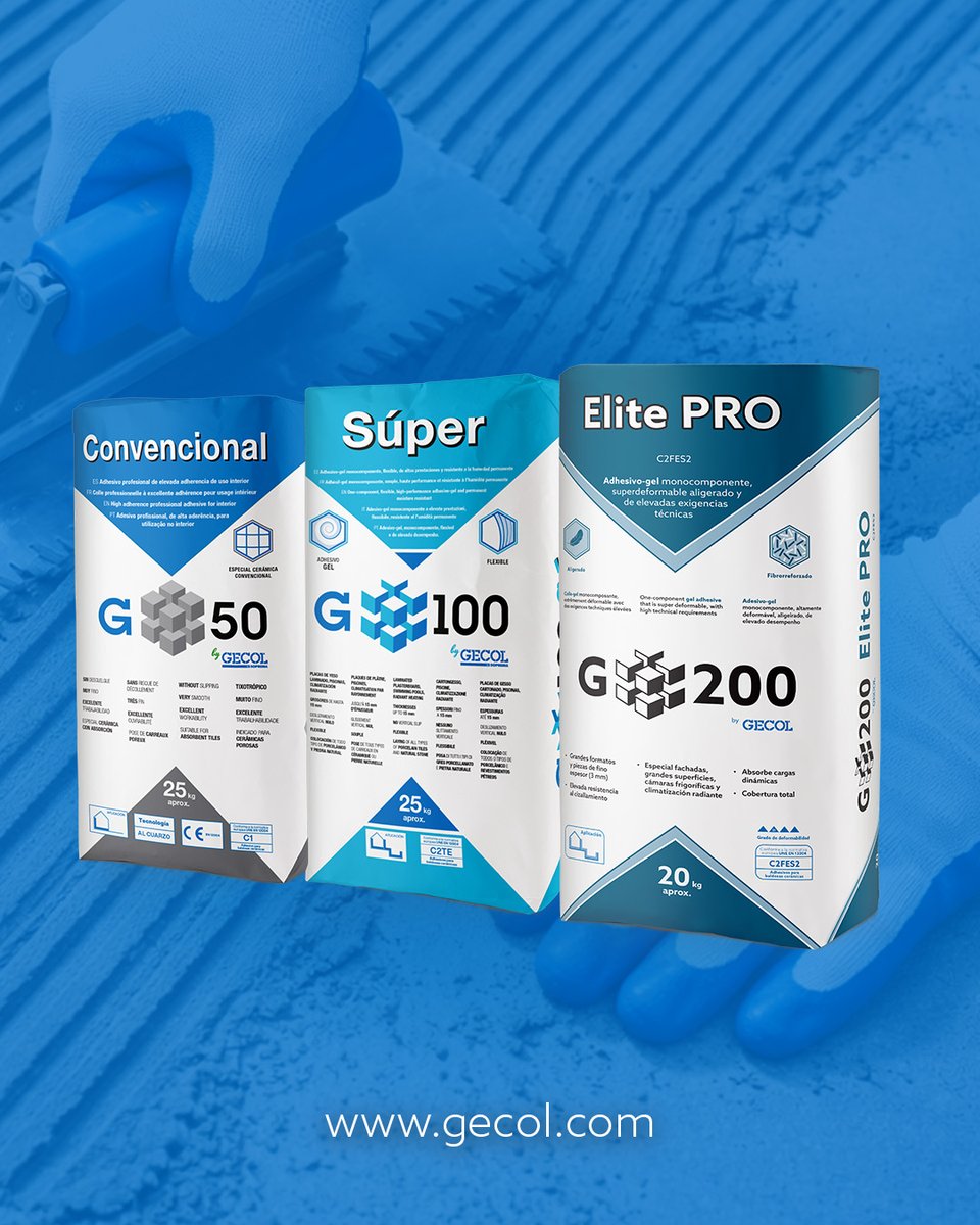 En GECOL estructuramos la oferta de adhesivos en tres gamas diferenciadas, pensadas para distintos escenarios de aplicación:

▪ G200
▪ G100
▪ G50 

🔗 No te pierdas el último post de nuestro blog: gecol.com/es/article/not…