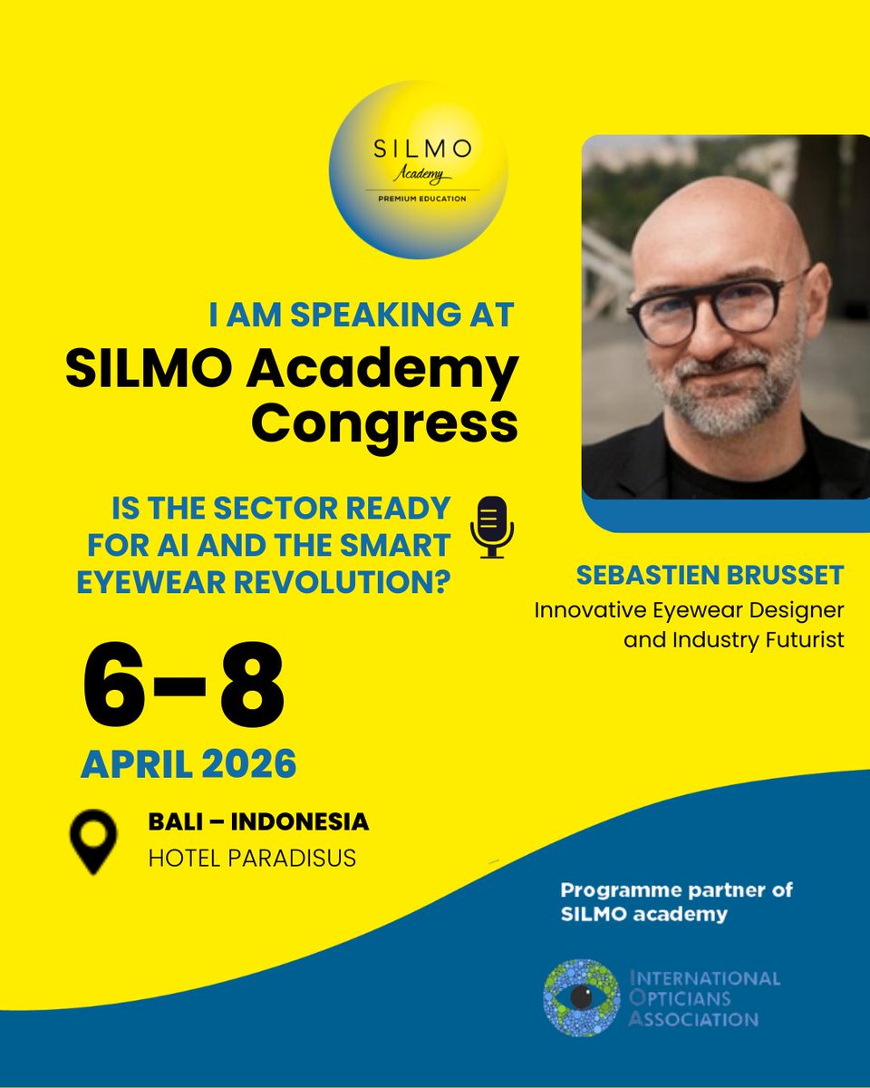 silmoparis's tweet photo. #SILMO Academy Bali 👓
From April 6–8, 2026, international experts explore the future of optics &amp; optometry.
With hao Hannaford, Jason Dhana, Sébastien Brusset and Elaine Grisdale
🎟️ Get your ticket now
👉 https://t.co/m7ALmJdfwz https://t.co/vwPiF4qfKR