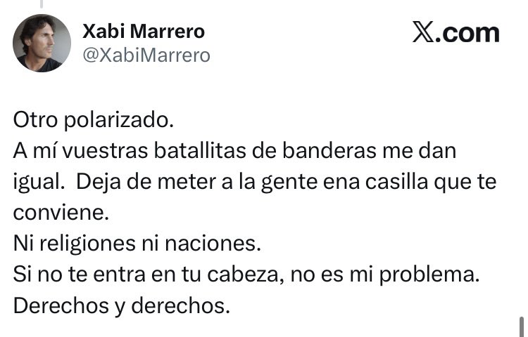 “Ciudadano del mundo”, “lo identitario”, “batallitas de banderas”, “ni religiones ni naciones”, però los frentes, españoles, como Dios manda.