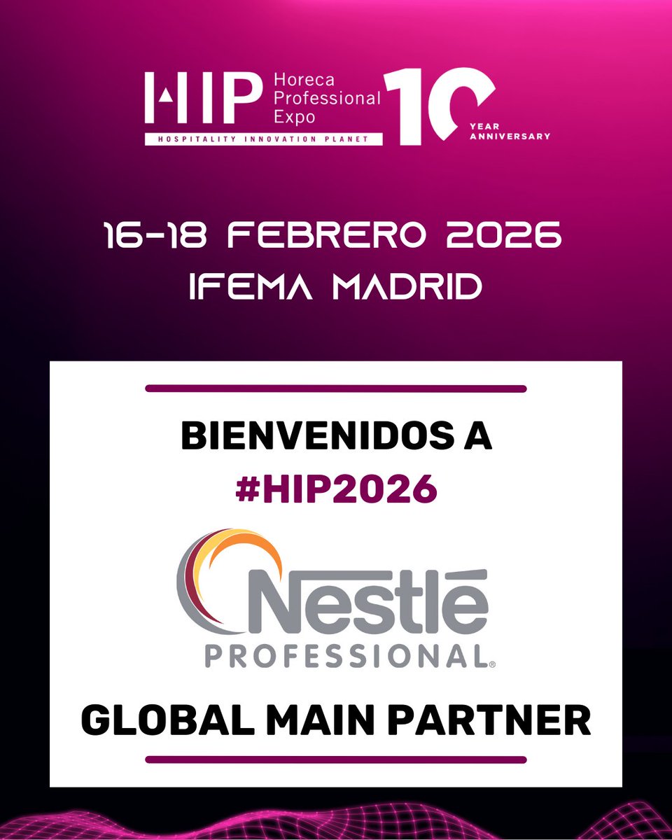 expohip's tweet photo. 🚀 Welcome to HIP Nestle

#HIP2026 #Horeca #Innovación #Hostelería #GlobalMainPartner #Nestle https://t.co/y1LNkxW5XT