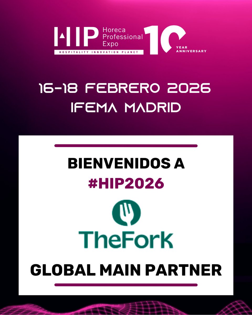 expohip's tweet photo. 🚀 Welcome to HIP TheFork

#HIP2026 #Horeca #Innovación #Hostelería #GlobalMainPartner #TheFork https://t.co/kmn9DDJPkp