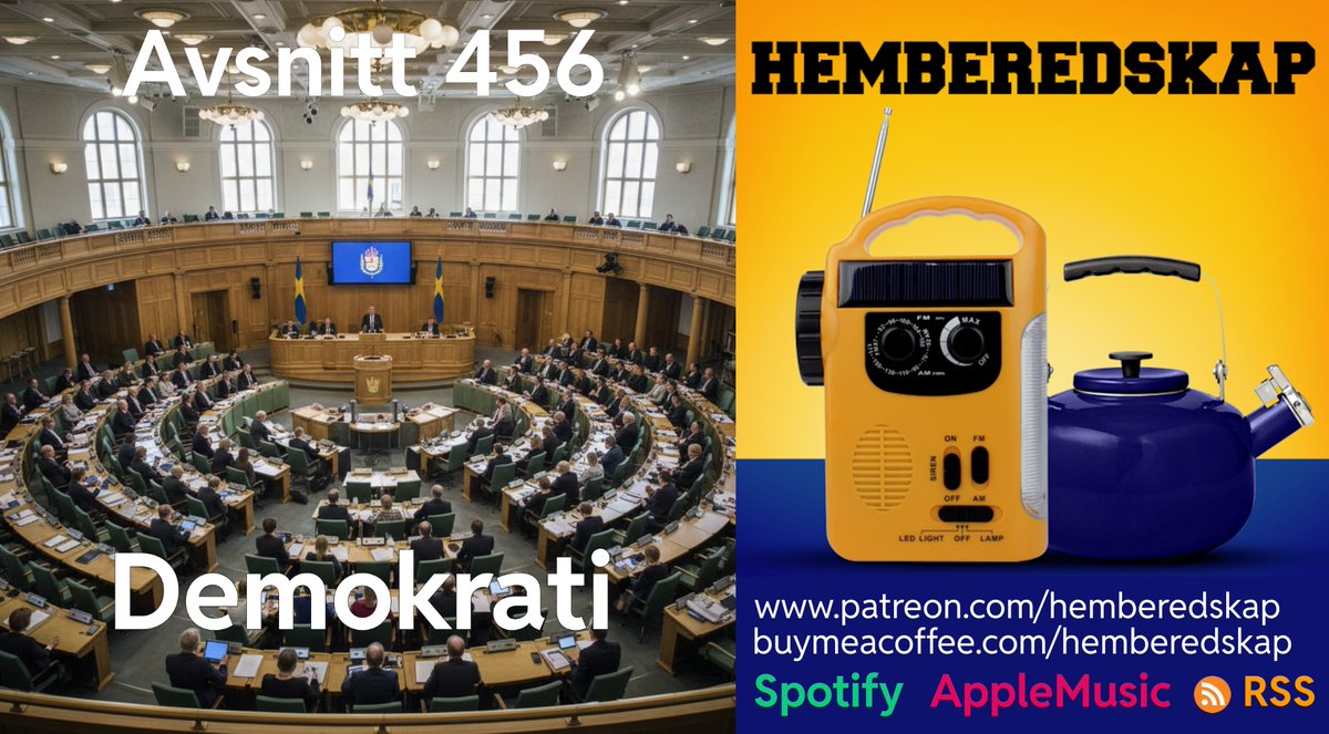 hemberedskap.libsyn.com/456-demokrati All offentlig makt utgår från folket, en aspekt av demokrati i Sverige som är självklar och evig eller måste vi medborgare också vara aktiva i att behålla vår demokrati? Hur skall våra unga lära sig vara aktiva demokratiska medborgare. #hemberedskap