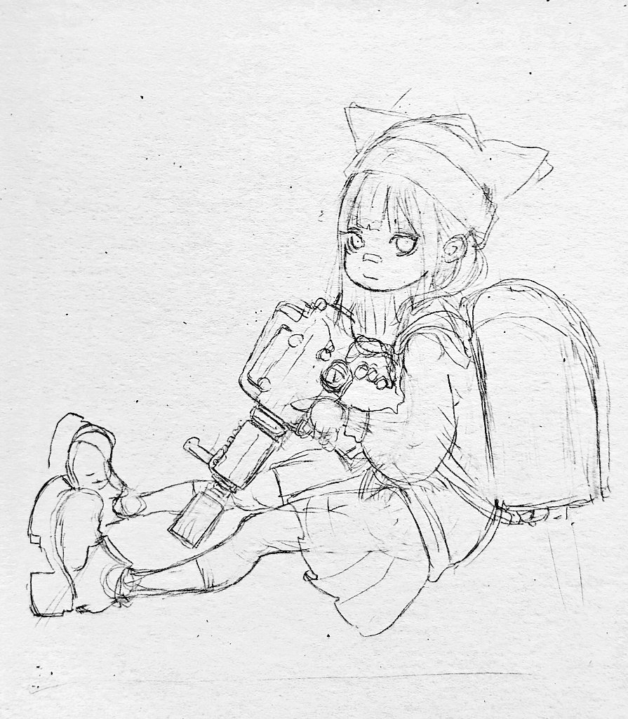 色紙2枚目_φ(・_・ ラフ画良い感じかも