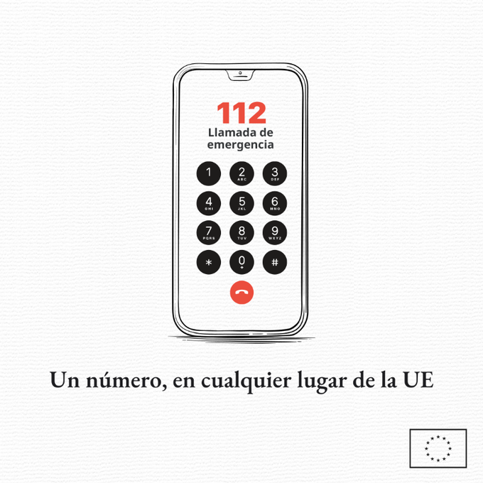 Hoy es el Día Europeo del 112: el número que salva vidas. 🚑🚓🚒

🇪🇺 Llama gratis en caso de emergencia desde cualquier lugar de la UE. Un teleoperador te atenderá de inmediato.

🪙 Gratuito
🗣️ Multilingüe
📱Desde teléfono fijo y móvil

Más info:
🔗link.europa.eu/gjdXN7