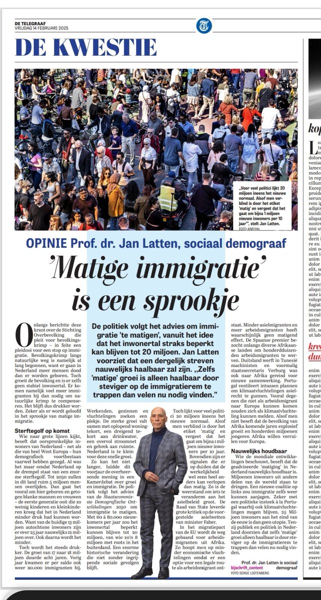 Nieuwe coalitieakkoord zal weinig matiging  immigratie brengen <a href="/BijleveldHil/">Hildebrand Bijleveld</a>