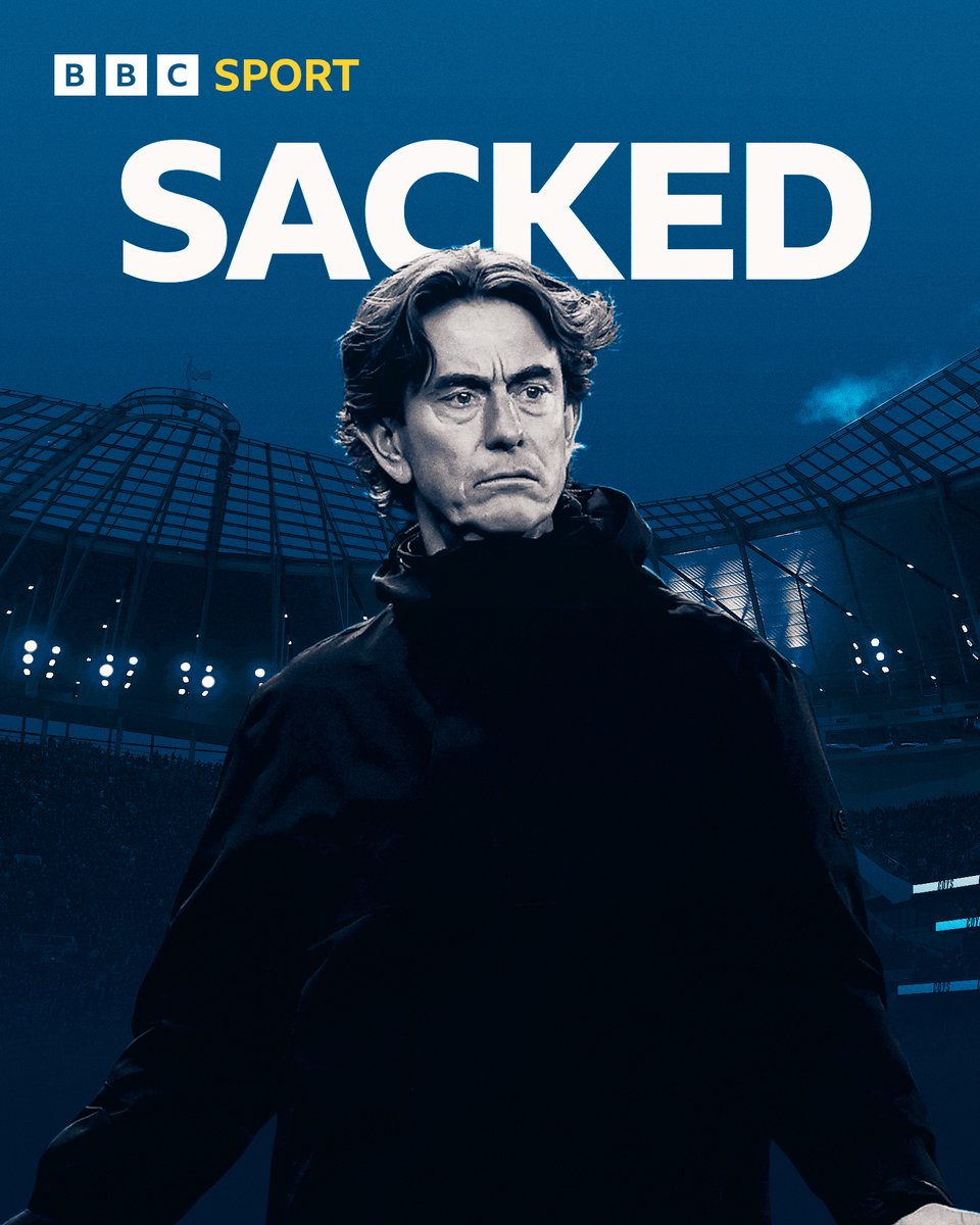BBCSport's tweet image. It's over for Thomas Frank at Tottenham ❌

He leaves after two wins in the last 17 Premier League games, with the club 16th in the table just five points above the drop zone.