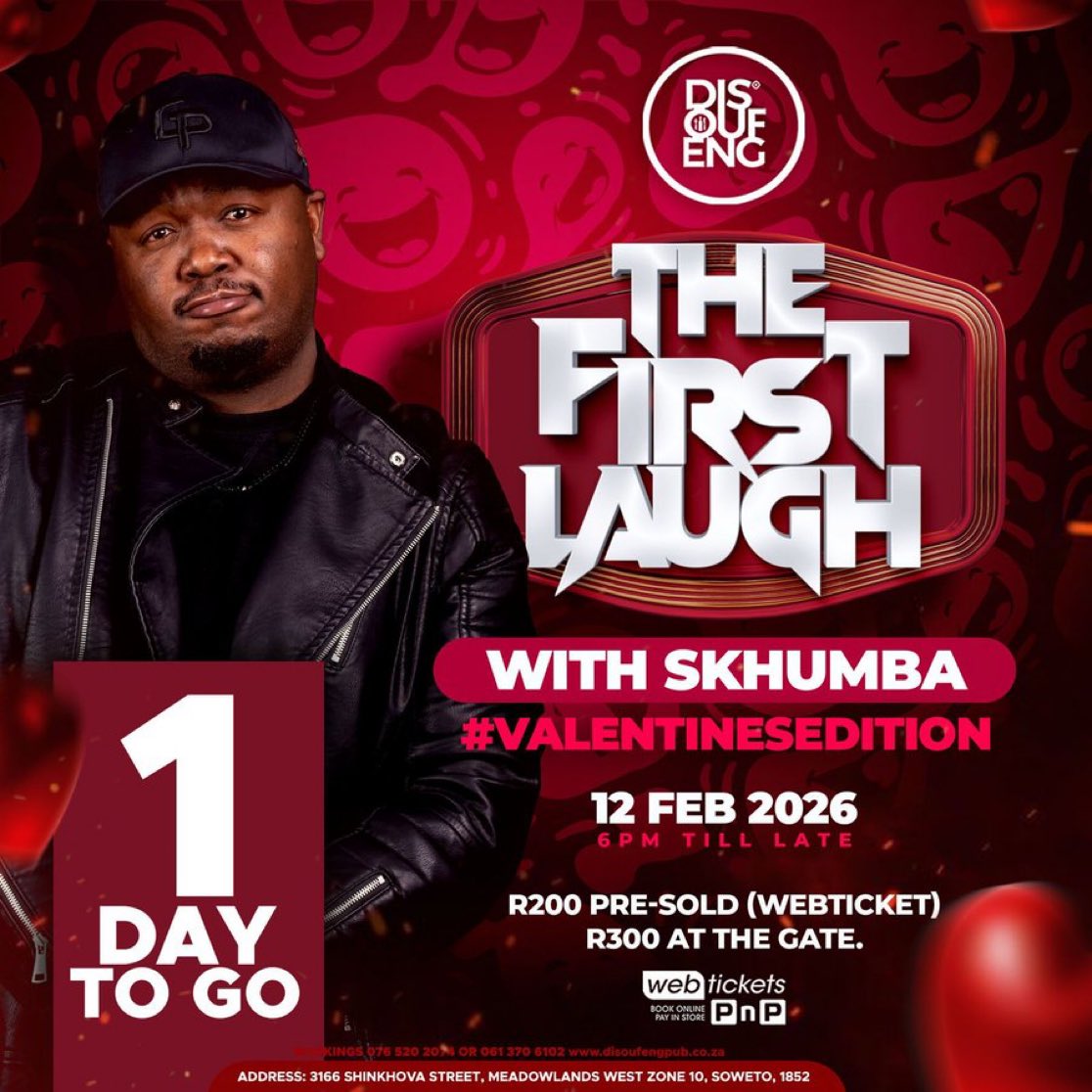 Kambi_Mohlala's tweet photo. Kere bona Tomorrow 12 Feb re on it’s #TheFirstLaugh with Skhumba Hlophe  Valentines Edition at @DISOUFENG_PUB from 6pm till late! 

Tickets R200 Webticket, R300 at the gate. FriendsOfLasofa
#EventsAtDisoufeng https://t.co/NxnF8C4XA8