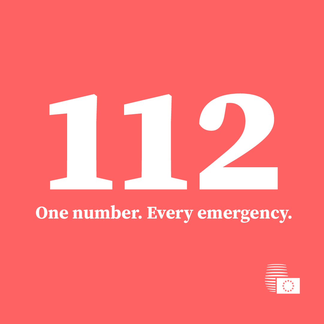 European 112 Day 🚨

Police 🚓 Fire services 🚒 Ambulance 🚑
One number for every emergency, anywhere in the EU.

In an emergency, don’t hesitate – call 112.

#112Day