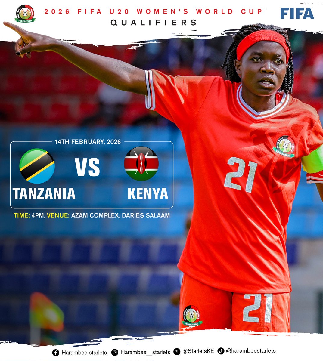 The Rising Starlets arrived in Tanzania yesterday ready for the return leg of the FIFA U 20 Women's World Cup qualifiers.

At Football Kenya Federation, we're dedicated to creating a winning culture! Our mission goes beyond qualification, we aspire to see our national teams