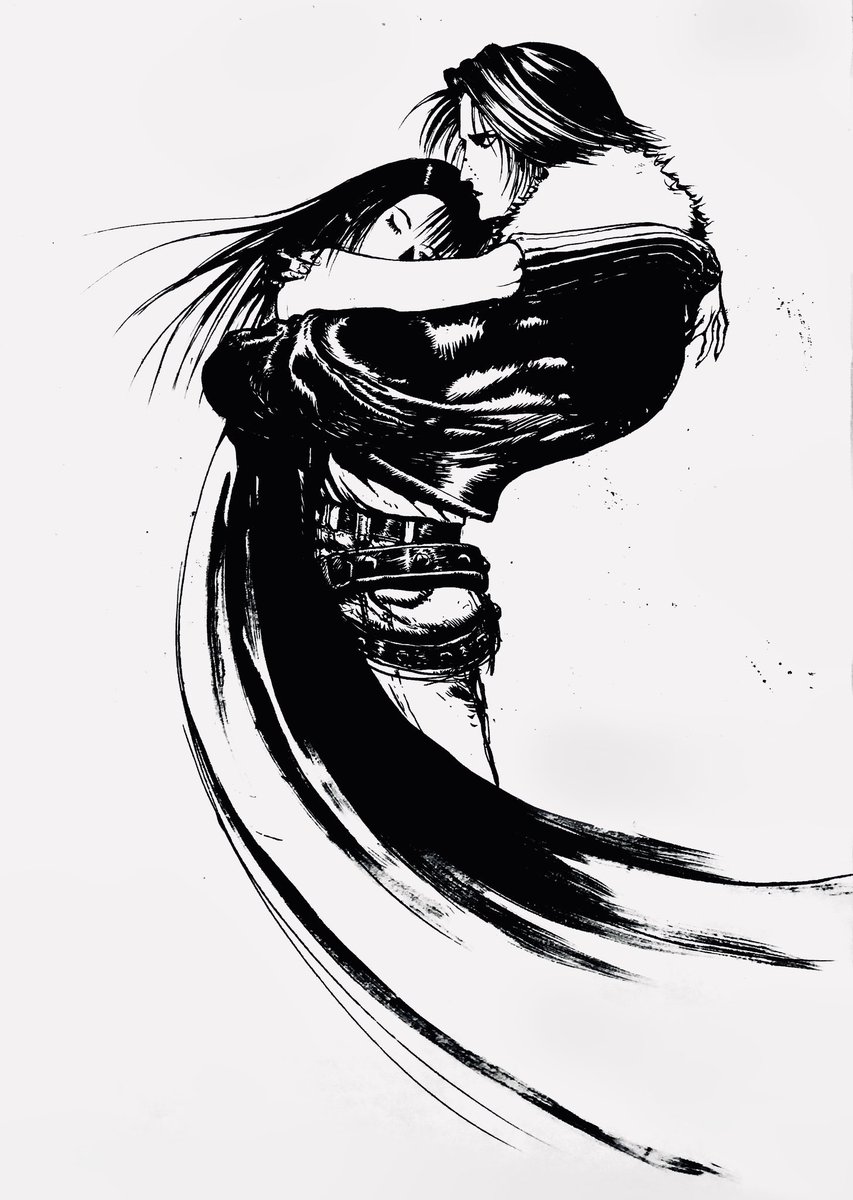 Final Fantasy VIII original Squall and Rinoa logo by Yoshitaka Amano! #FF8