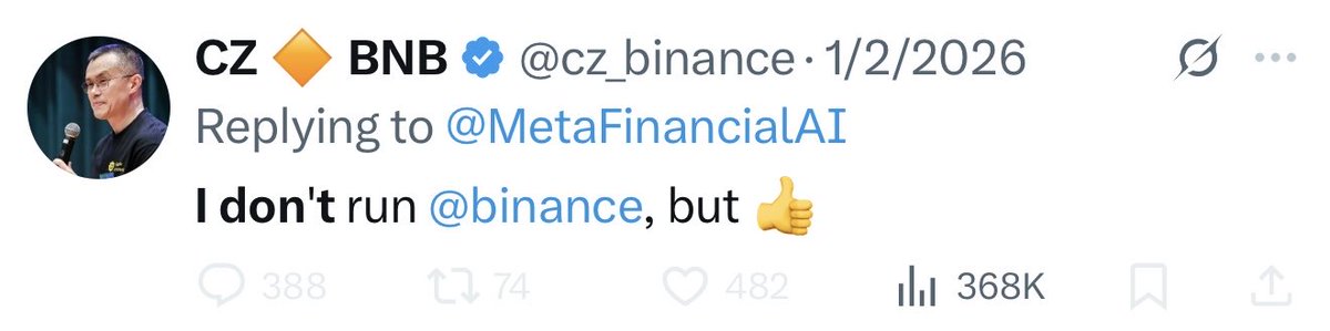 CZ: “I don't run <a href="/binance/">Binance</a>, but👍

Also CZ: “Also, we have been buying and holding, not selling”

Meanwhile On chain shows the largest outflows have been from Binance and Wintermute hot wallets 😳

This manipulation has really slowed down cryptos progression.