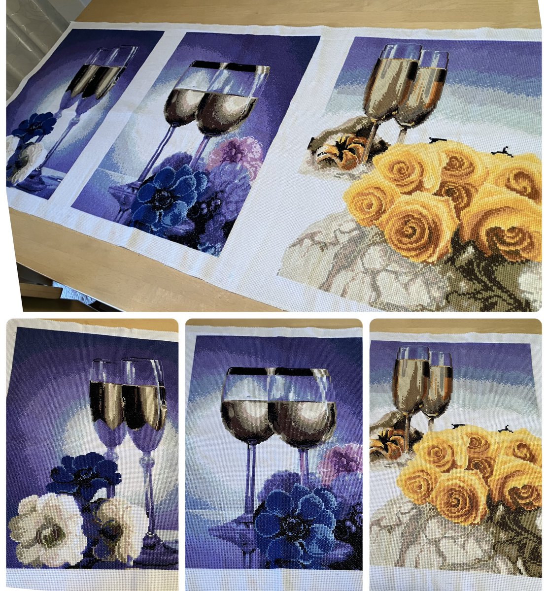 趣味のクロス刺繍🪡やっと完成！ のんびりやったのと結構大きいサイズ