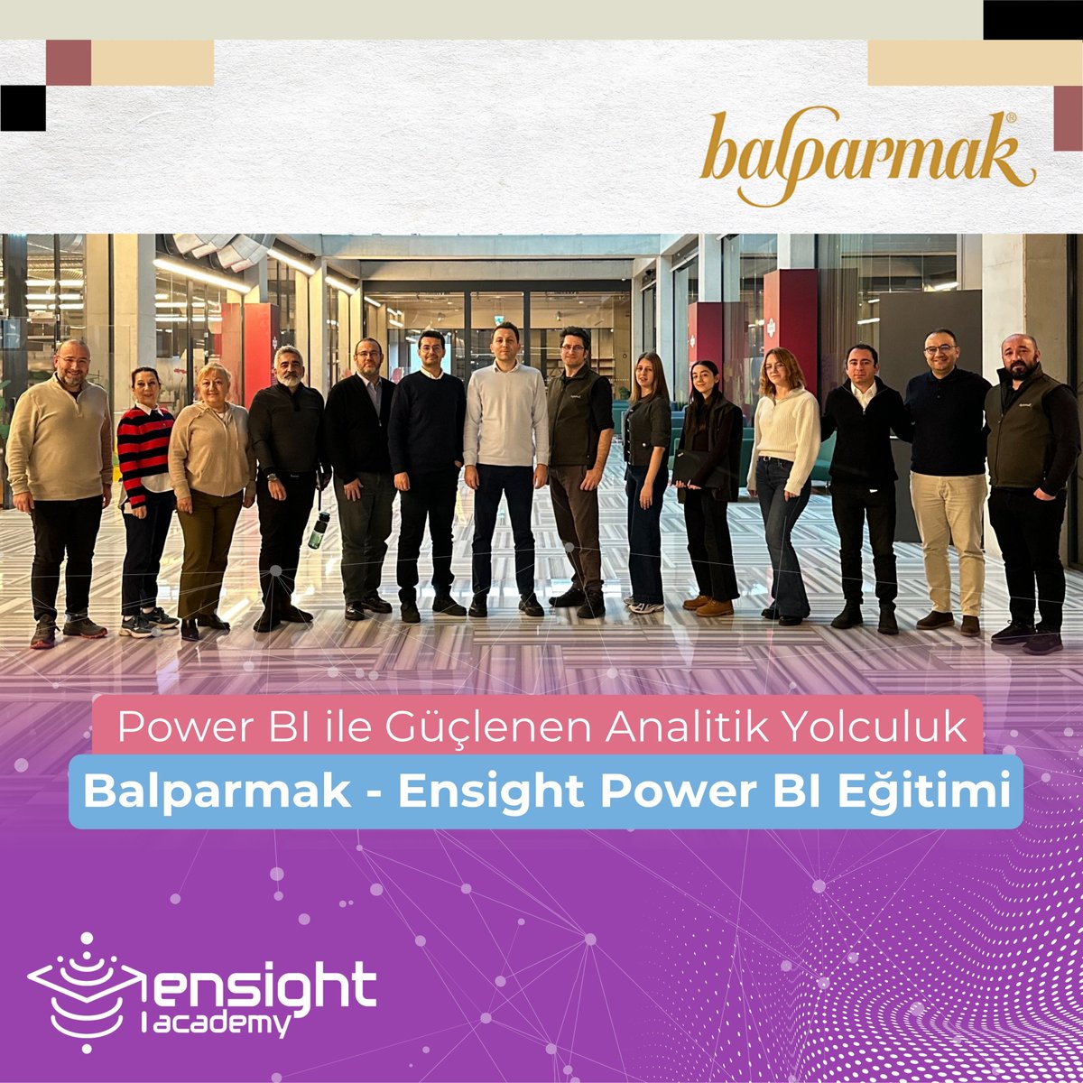 EnsightDataAI's tweet image. Ensight Academy &amp;amp; Balparmak iş birliğiyle gerçekleştirdiğimiz Power BI Eğitim Programını başarıyla tamamladık.

Veriyi daha anlamlı, daha hızlı ve daha stratejik kullanan organizasyonlar için çalışmaya devam ediyoruz. 💪

#Ensight #Balparmak #PowerBI