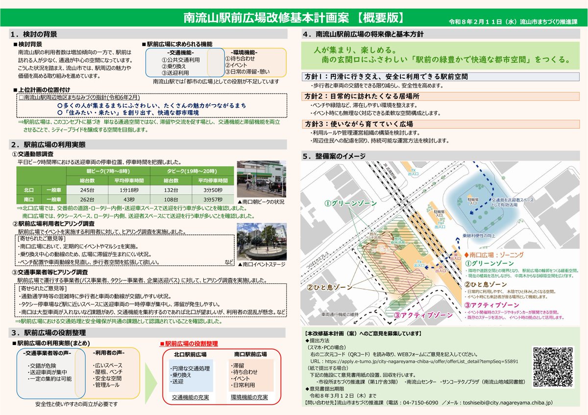 🚋 南流山駅前の改修工事 🚋

本日、南流山駅前広場改修基本計画案についての説明会が開催されました。もちろん私も参加させていただきました。