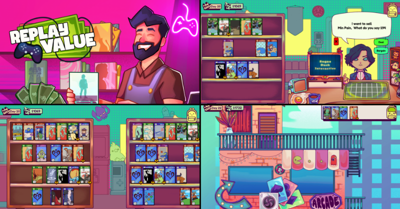 rogueducknet's tweet photo. Run your cozy second-hand video game shop, deal with colorful customers 🕹️

Wishlist Replay Value on Steam!