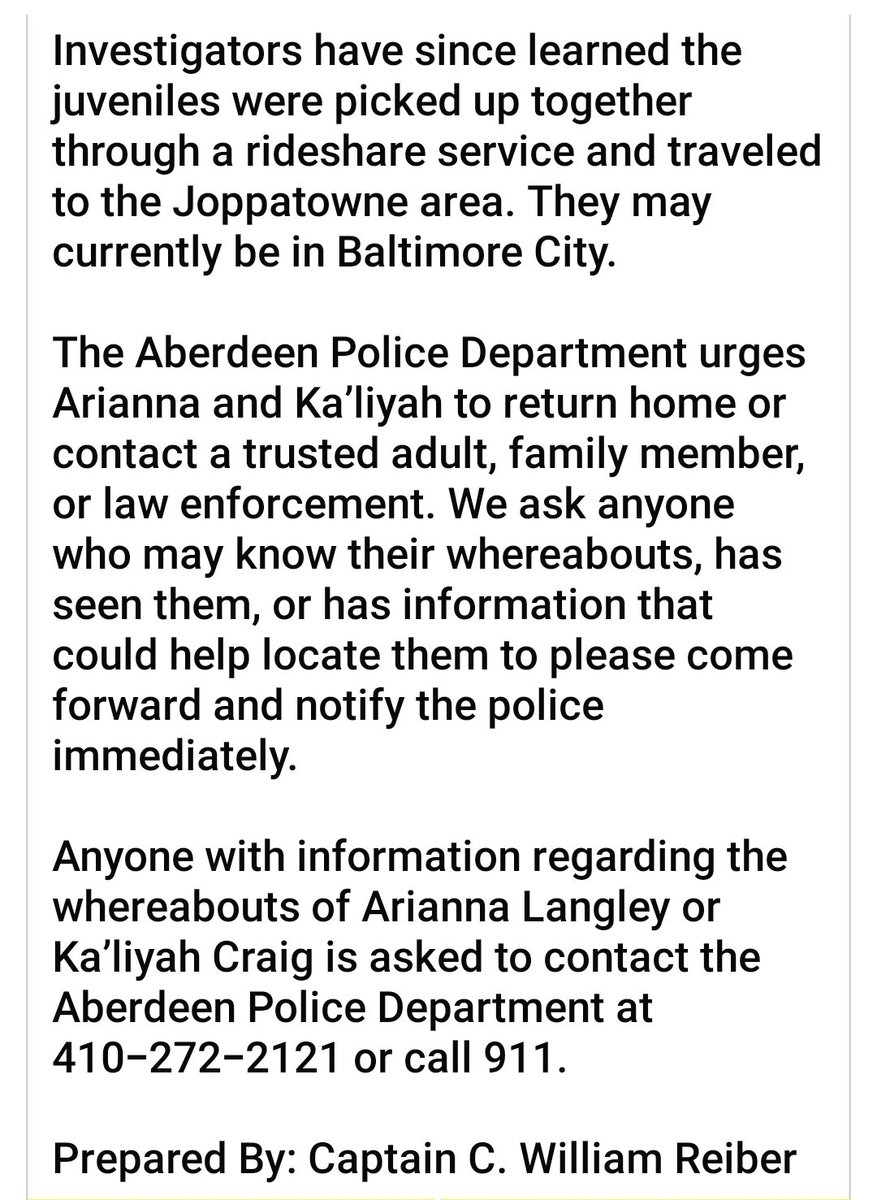 CoreBossMom's tweet image. #missingteens Harford County Maryland Aberdeen