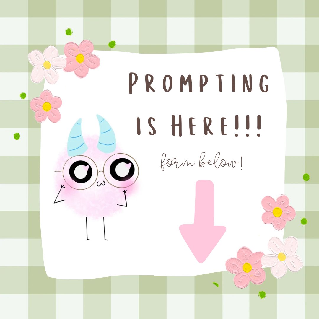 It’s prompting time!!! If you have any prompts you’d like to hold on to for you and your group, never fear, there will be a ✨self prompting✨ form that we’ll release once group sign ups begin! -🤏🏻&amp;🍓