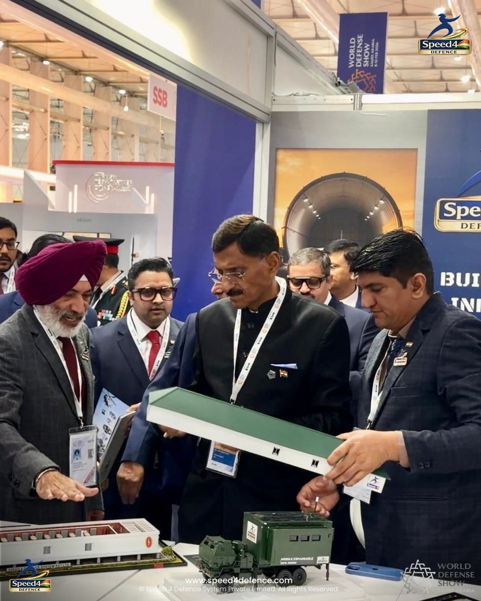 Speed_4Defence's tweet photo. Honoured to welcome Hon’ble Raksha Rajya Mantri Shri Sanjay Seth to our stall at the World Defence Show. A meaningful interaction reflecting India’s growing defence innovation and global collaboration.
#WDS2026 #IndianDefence #MakeInIndia @SethSanjayMP
@WDS_KSA https://t.co/aIlm4W3Ga2