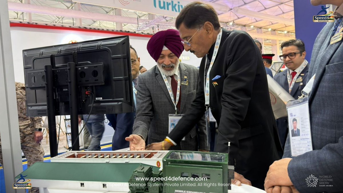 Speed_4Defence's tweet photo. Honoured to welcome Hon’ble Raksha Rajya Mantri Shri Sanjay Seth to our stall at the World Defence Show. A meaningful interaction reflecting India’s growing defence innovation and global collaboration.
#WDS2026 #IndianDefence #MakeInIndia @SethSanjayMP
@WDS_KSA https://t.co/aIlm4W3Ga2