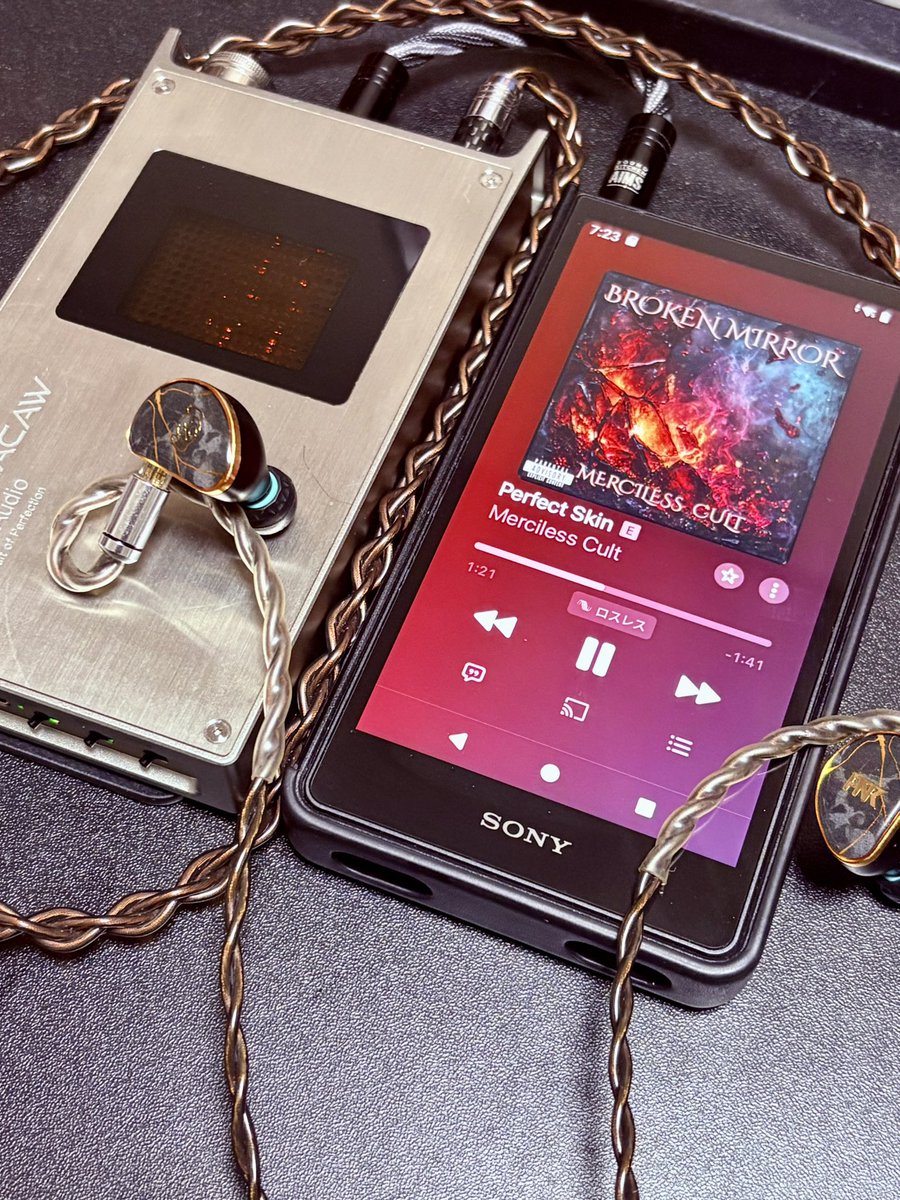 夜オデ ZX707×PB6×PB6専用のチューニングAIMS ICケーブル×ピヤホン5龍