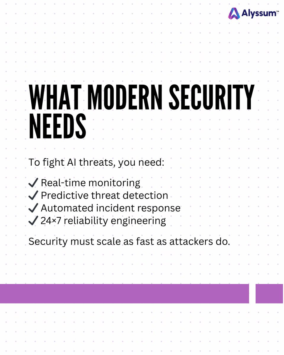 AlyssumglobalS's tweet photo. → Swipe to know more

#AIThreats #CyberSecurity #ThreatIntelligence #SecurityStack #DigitalDefense #AIinSecurity #CyberRisk #SecurityOperations #alyssumglobal https://t.co/No8orYavRX
