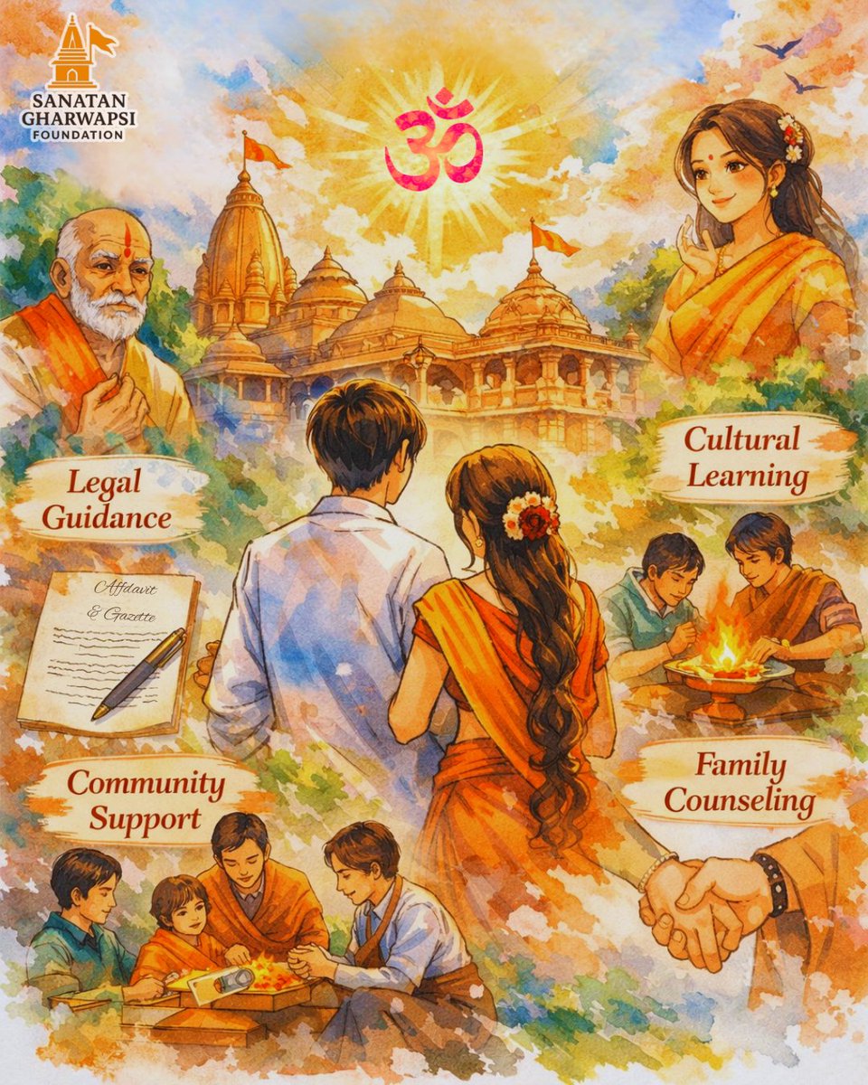 “We must make open and public calls for Gharwapsi.”
— Rahul Dewan, Founder, Hindu Fund.

Today, thousands seek to return to Sanatan Dharma. But return is not just emotional, it requires structure which includes legal formalisation, community acceptance, cultural reintegration and